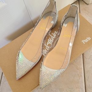 Brand new authentic Christian Louboutin Degrastrass PVC Flat size 36